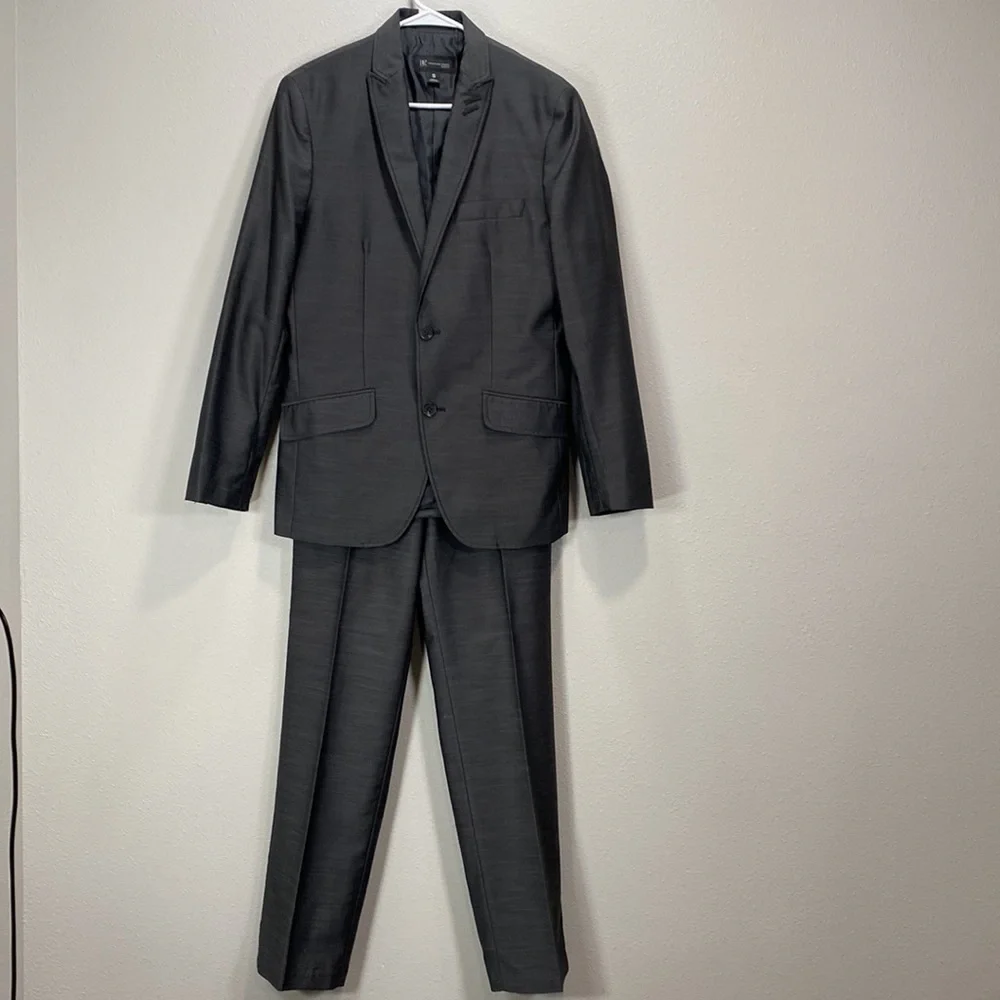 INC international‎ concepts slim fit suit jacket pants blazer gray 30x32